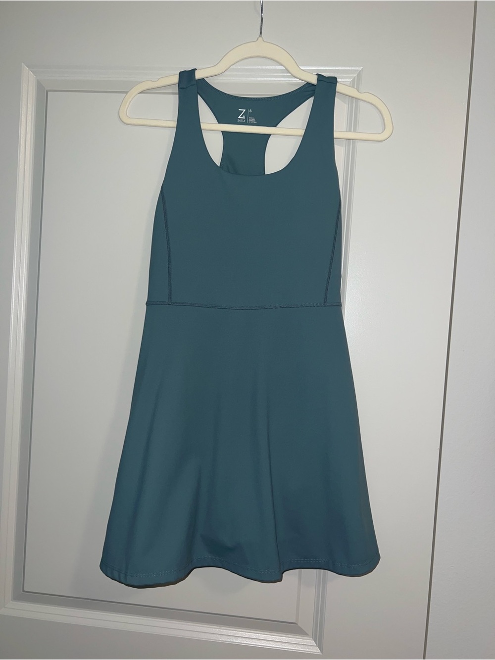 Zella Teal Scoop-Back Active Mini Dress